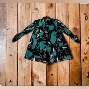 ALFANI Asymmetrical Hemline Drape Front 3/4 Sleeve Blouse size Small